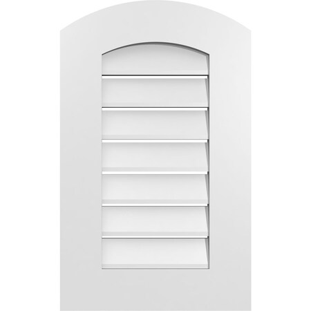 Ekena Millwork Arch Top Surface Mount PVC Gable Vent: Non-Functional, w/ 3-1/2"W x 1"P Standard Frame, 16"W x 24"H GVPAR16X2401SN